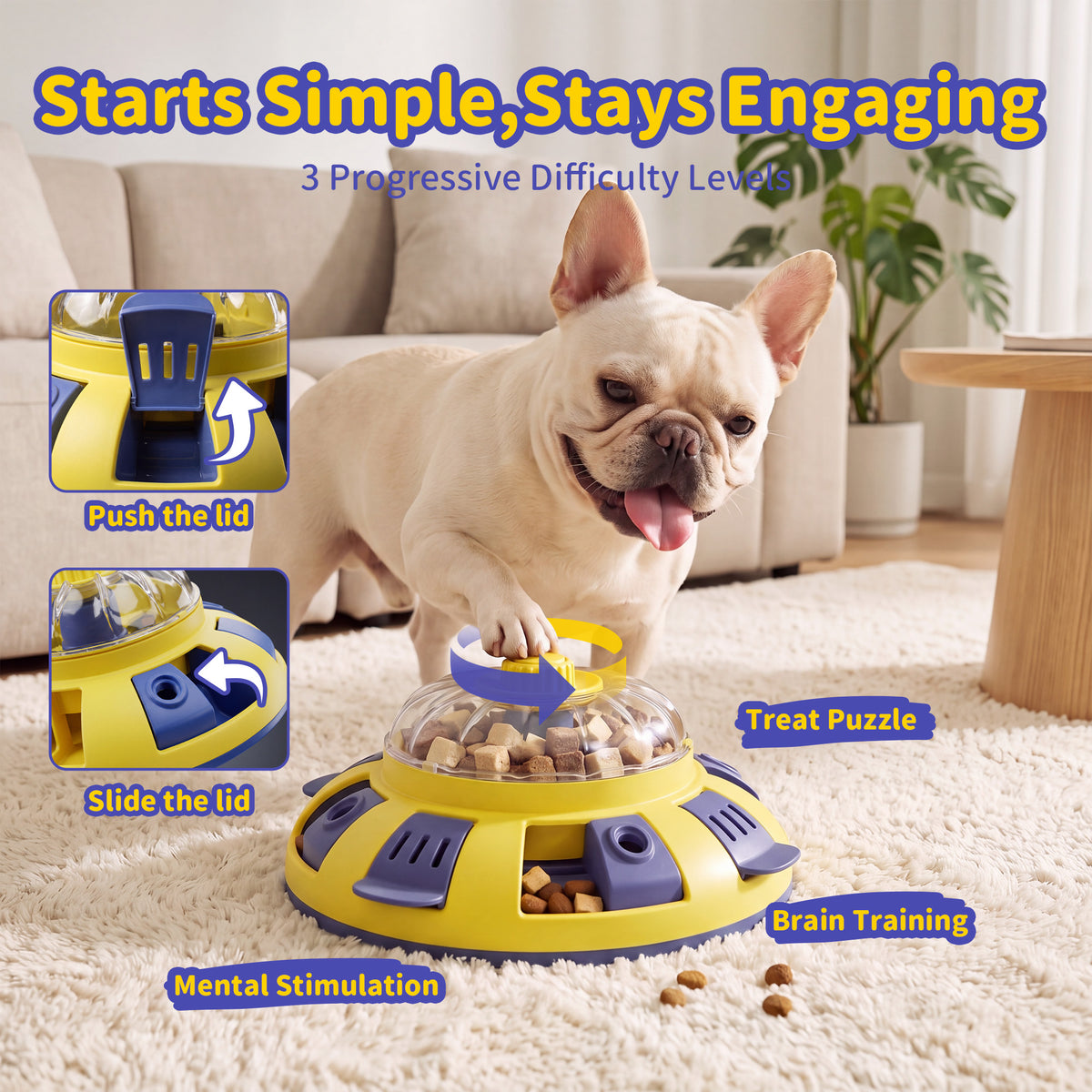 Dog Puzzle Toy – UFO Interactive Slow Feeder & Treat Dispenser