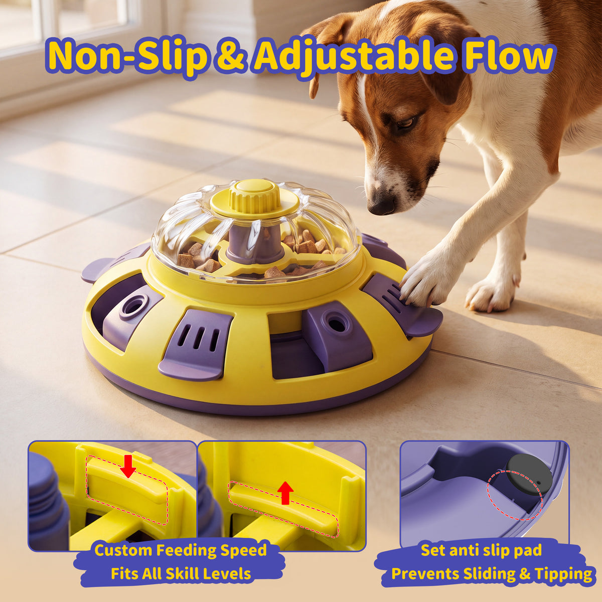 Dog Puzzle Toy – UFO Interactive Slow Feeder & Treat Dispenser