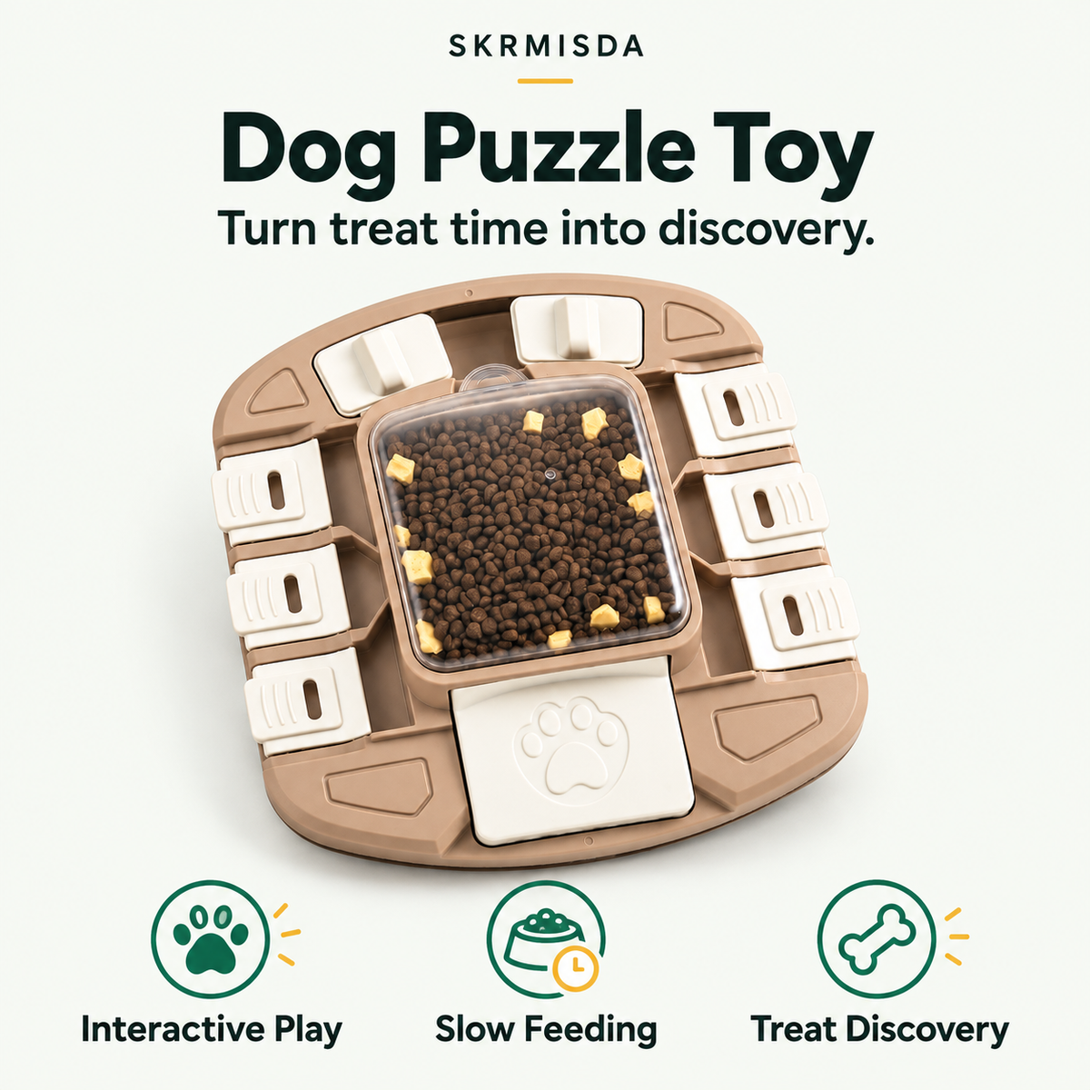 Dog Puzzle Toy – 3-Level Interactive Slow Feeder & Treat Dispenser