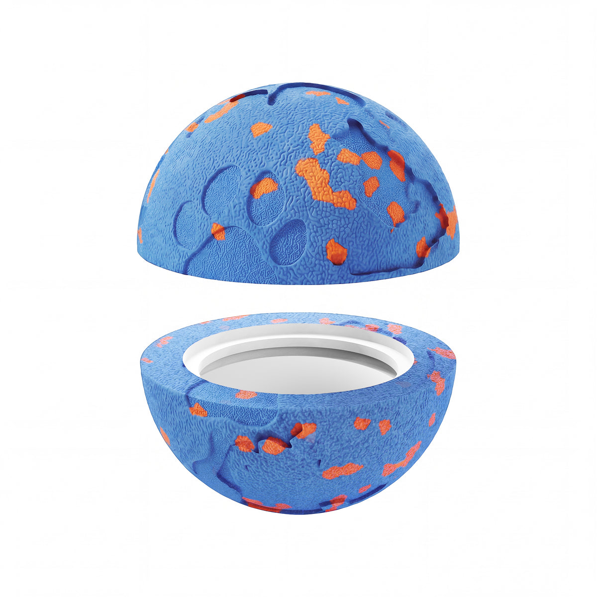 Skrmisda blue replacement dog ball shell, upper and lower halves